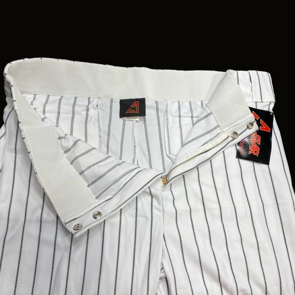 All Star Baseball Pants Adult XL White Green Pinstripe Full Length Softball Mens - Picture 6 of 11